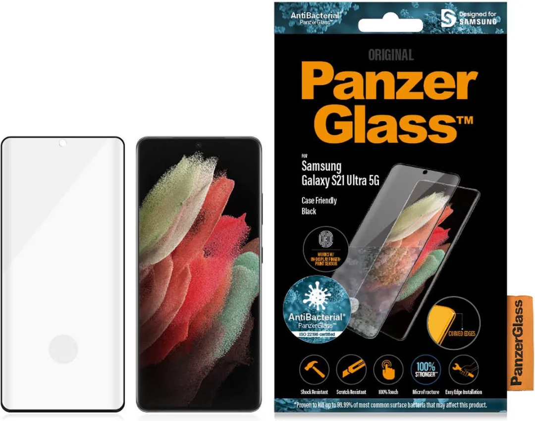PanzerGlass PZ-7258 Screenprotector Samsung Galaxy S21 Ultra - Zwart
