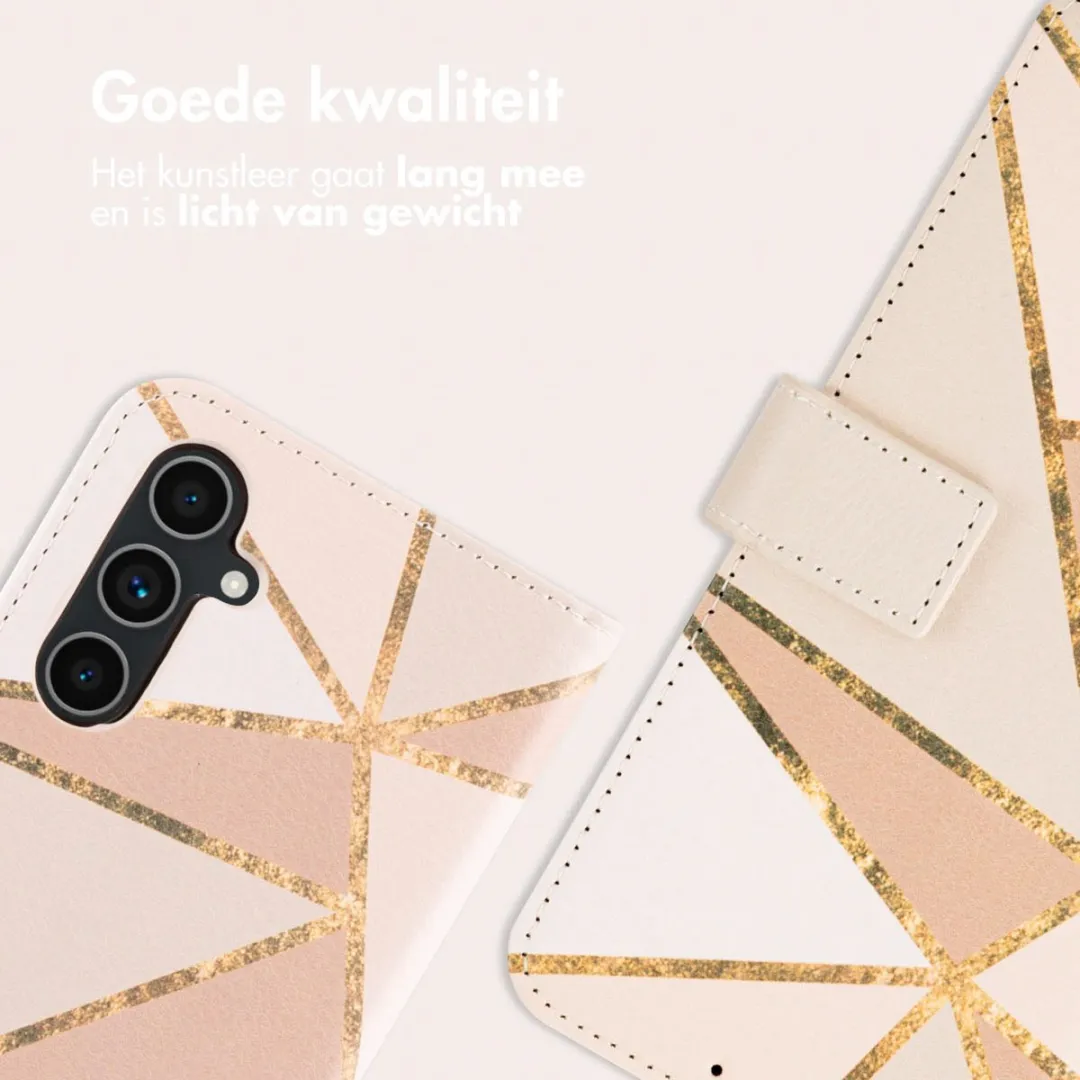 Imoshion Galaxy A54 Hoesje - Beige Graphic - 3 Pasjes