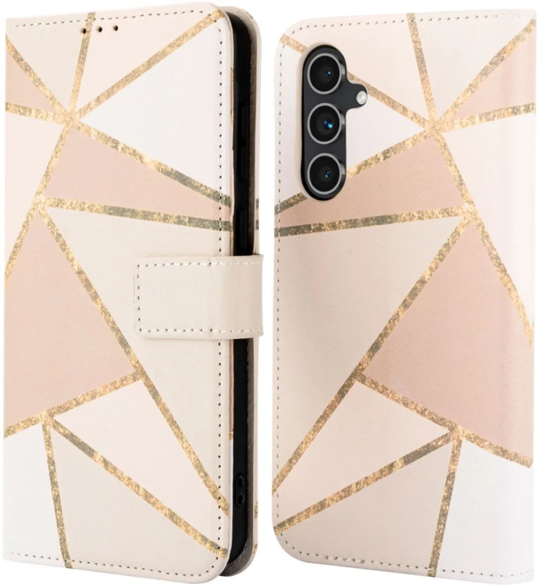 Imoshion Galaxy A54 Hoesje - Beige Graphic - 3 Pasjes