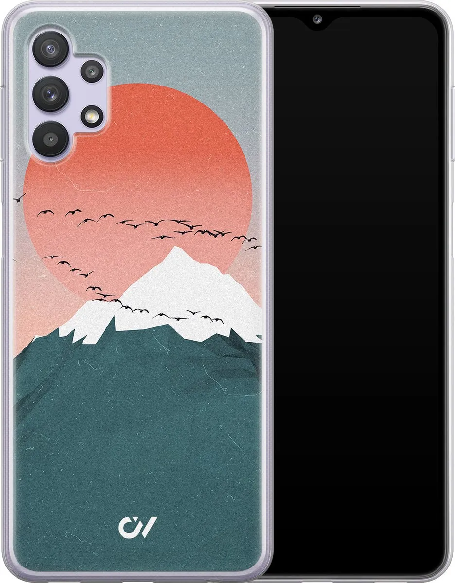 Casevibes Galaxy A32 5G Hoesje - Blauw Mountain Birds