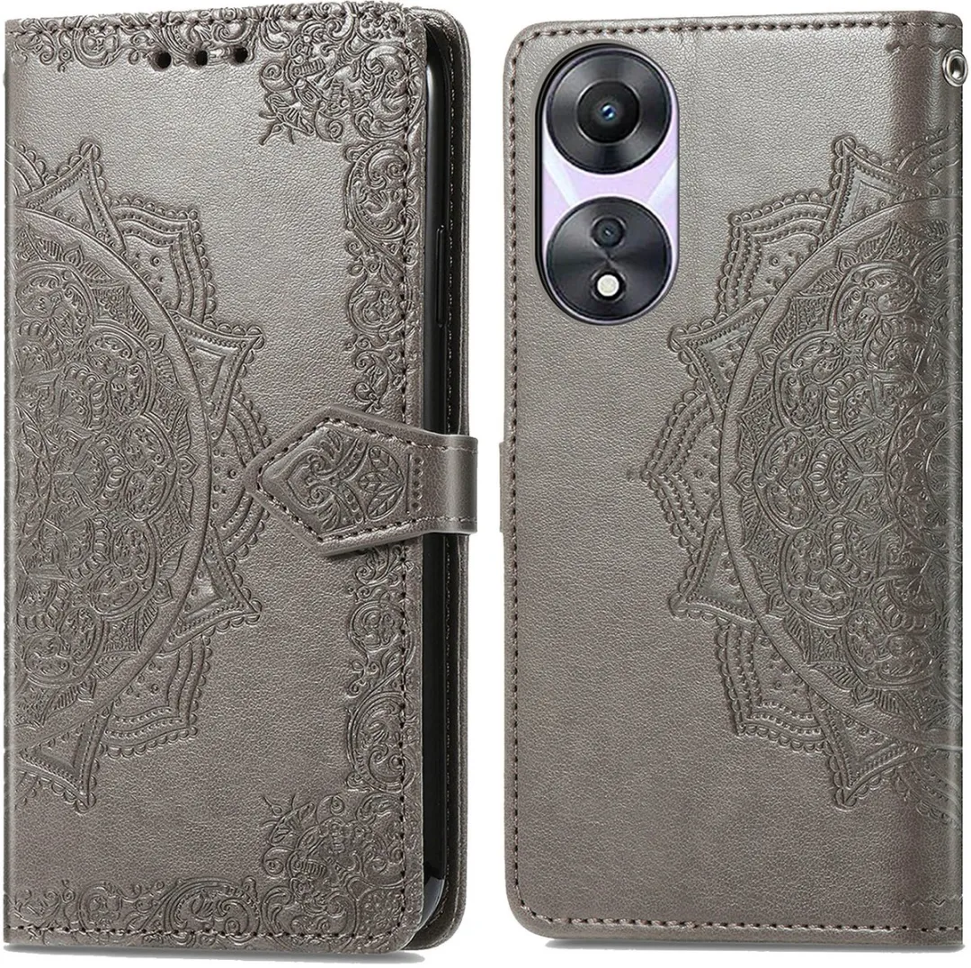 Imoshion Hoesje Oppo A58 Mandala Bookcase - Grijs
