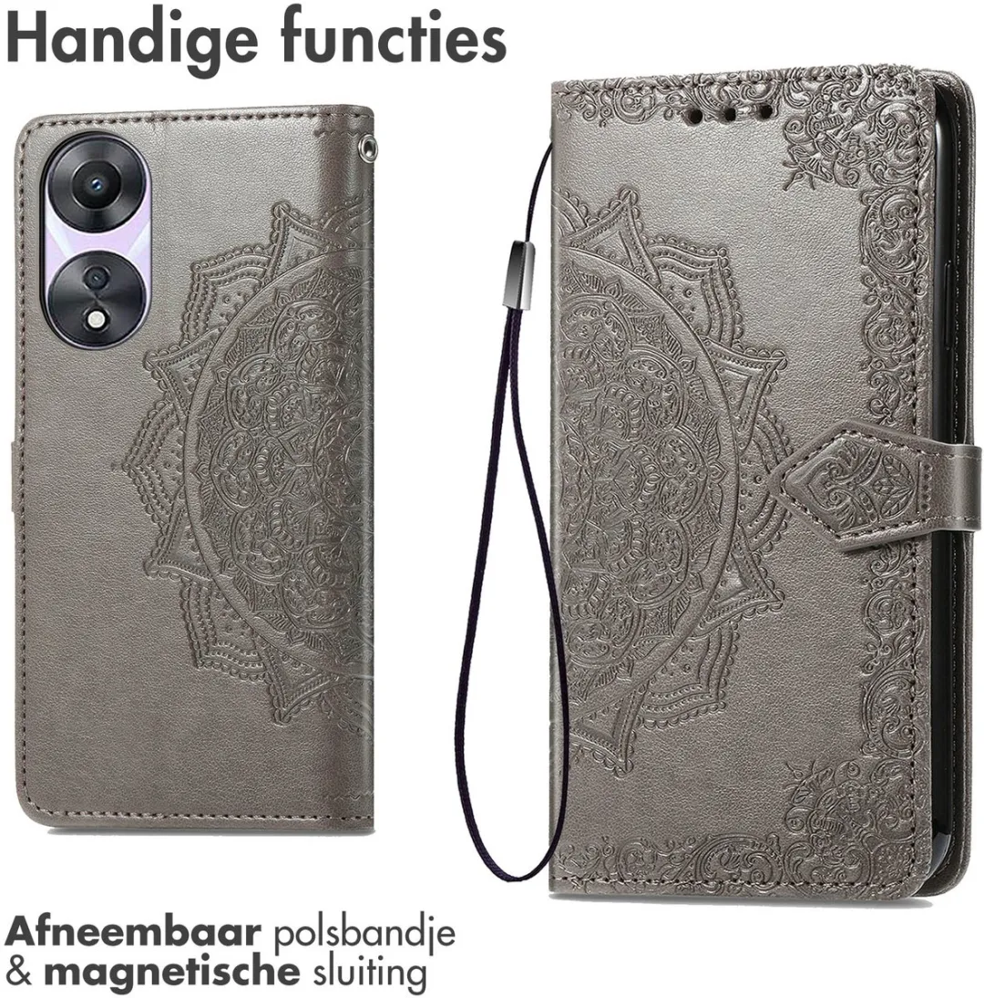Imoshion Hoesje Oppo A58 Mandala Bookcase - Grijs