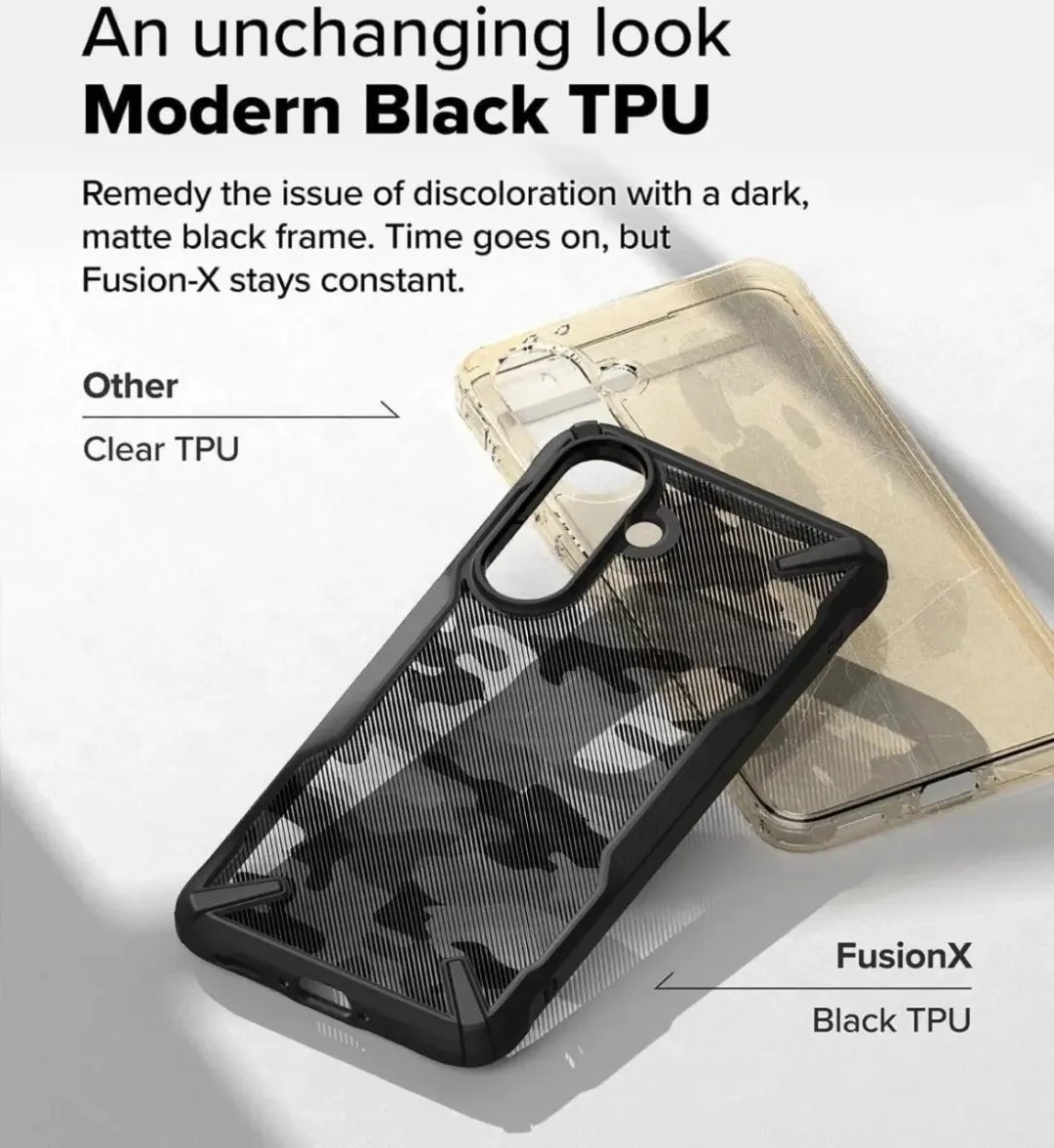 Ringke Fusion X Hoesje Samsung Galaxy A56/A36 - Camo Zwart