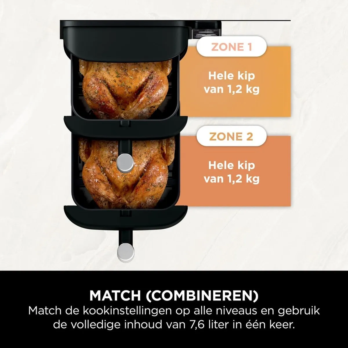 Ninja Double Stack Airfryer XXL SL300EU - 7,6L - 6 Programma's - Zwart