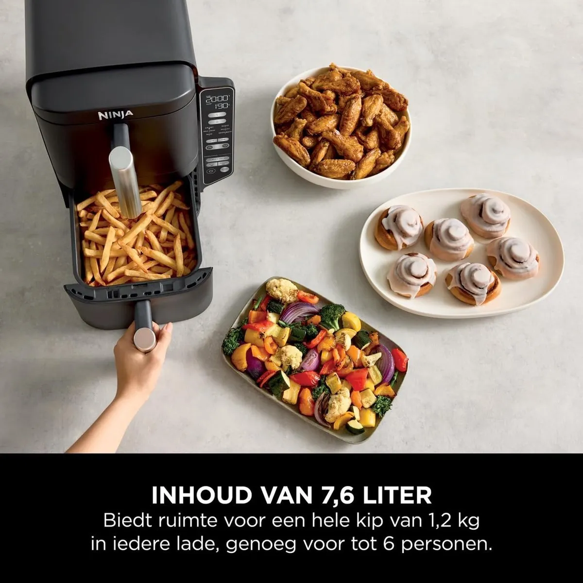 Ninja Double Stack Airfryer XXL SL300EU - 7,6L - 6 Programma's - Zwart