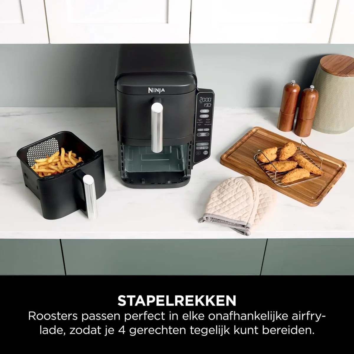 Ninja Double Stack Airfryer XXL SL300EU - 7,6L - 6 Programma's - Zwart - afbeelding 6 van 6