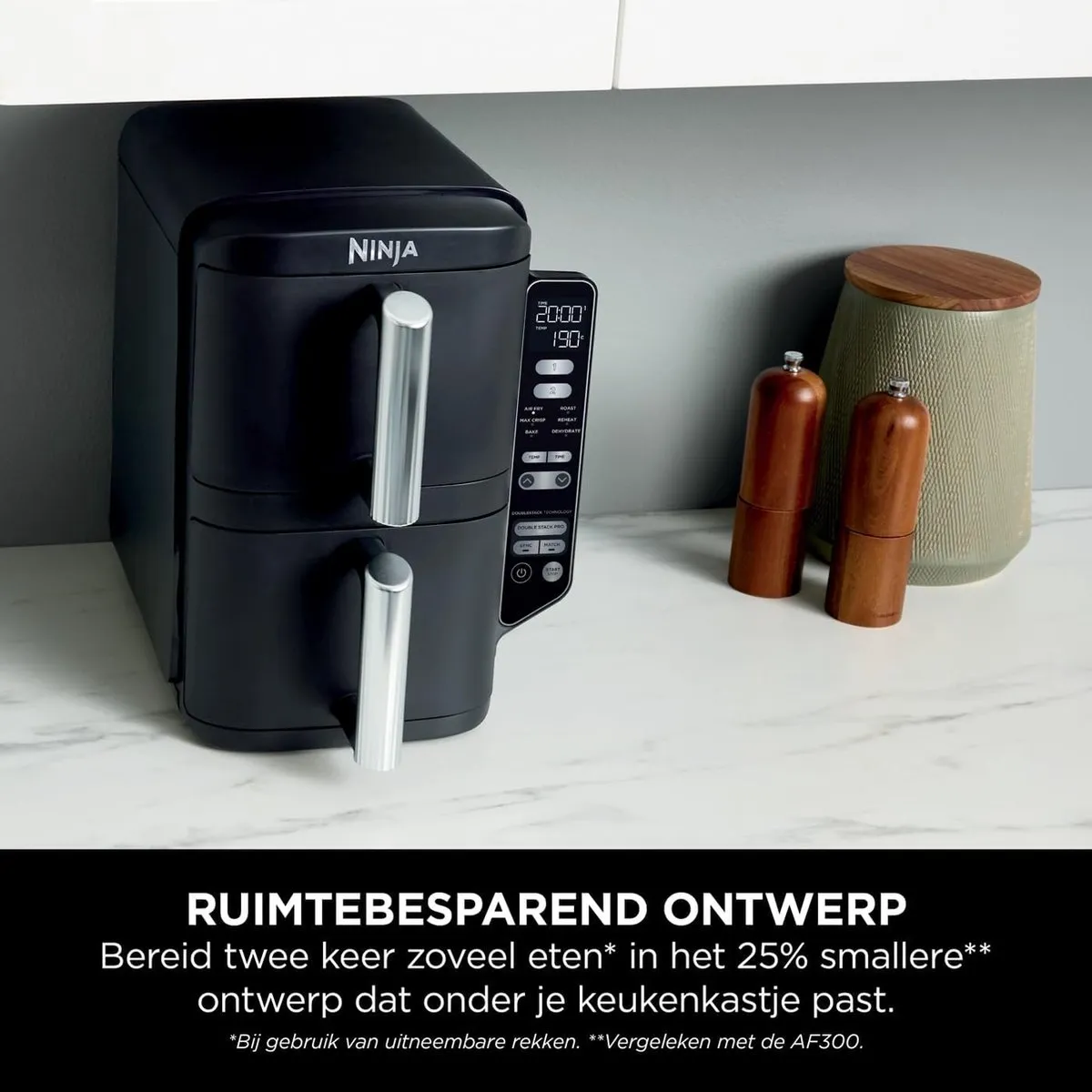 Ninja Double Stack Airfryer XXL SL300EU - 7,6L - 6 Programma's - Zwart