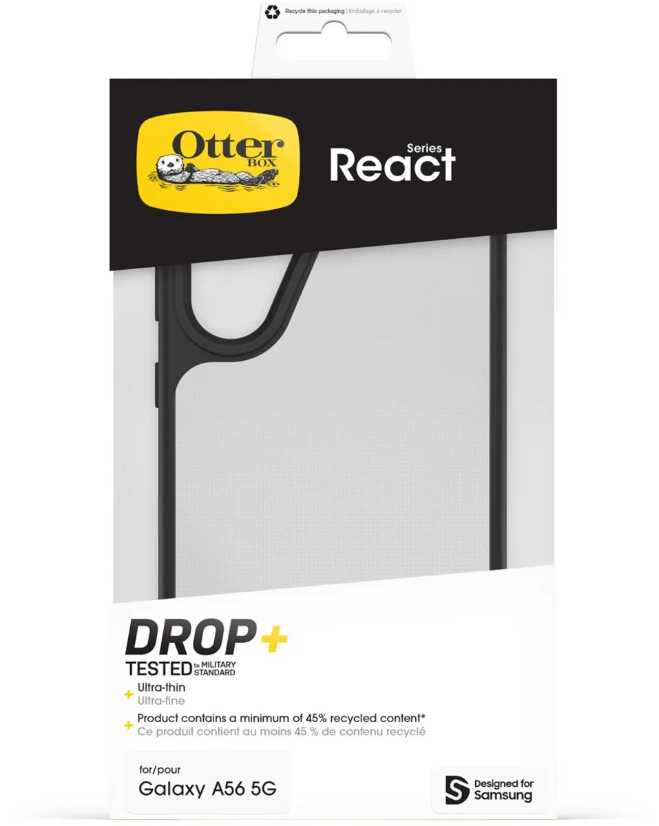 OtterBox React Backcover Samsung Galaxy A56 - Transparant/Zwart - 77-97793