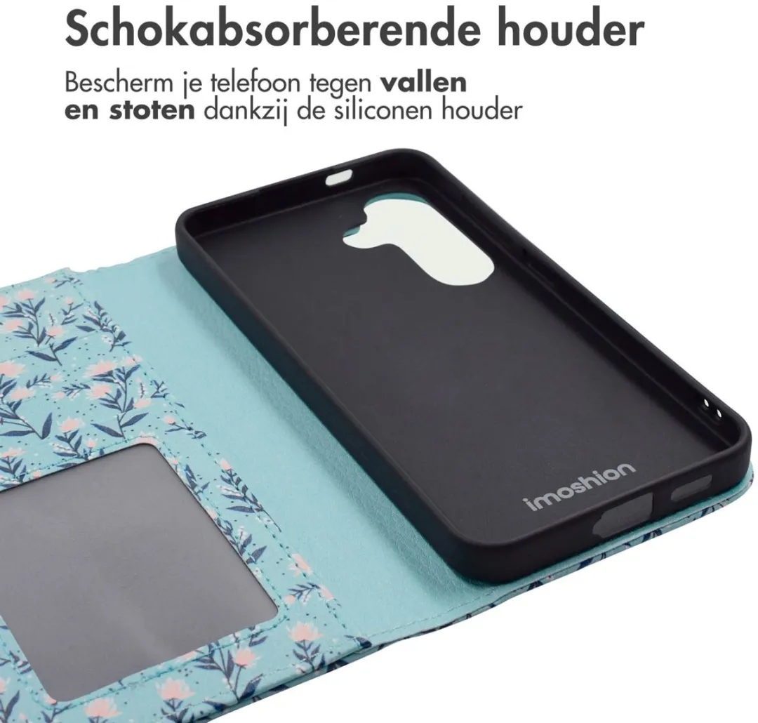 Imoshion Samsung Galaxy S24 Hoesje Blue Flowers - 3 Pasjes