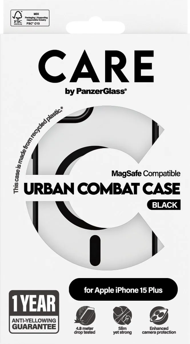 PanzerGlass CARE Urban Combat Case iPhone 15 Plus - Zwart - MagSafe - afbeelding 2 van 4