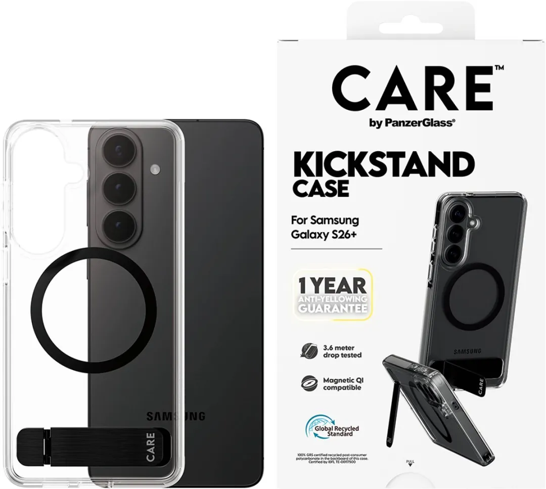 PanzerGlass CARE Samsung Galaxy S26+ Hoes - Transparant - Kickstand & Qi