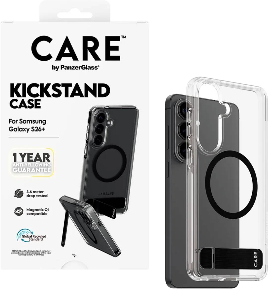 PanzerGlass CARE Samsung Galaxy S26+ Hoes - Transparant - Kickstand & Qi