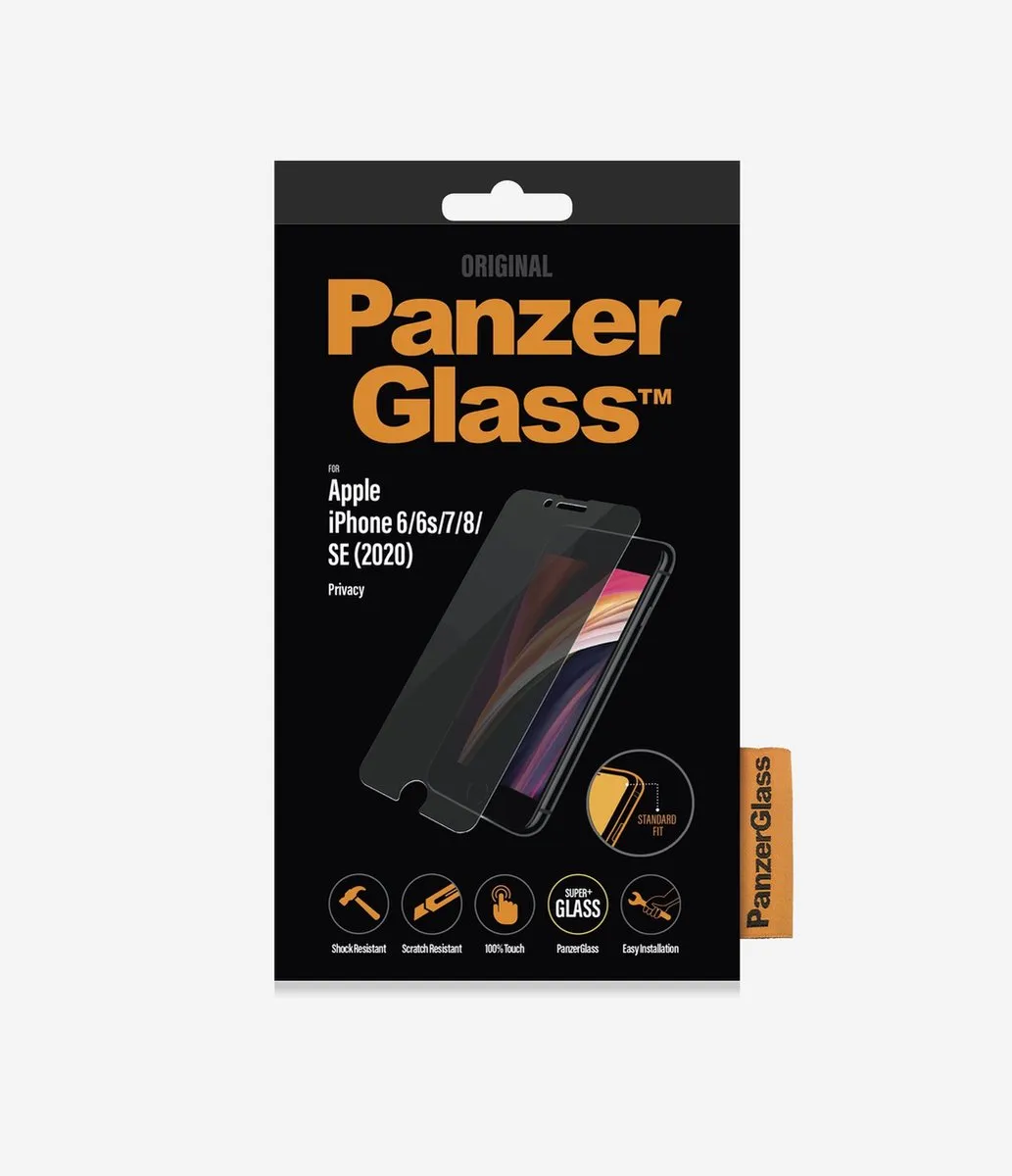 PanzerGlass P2684 Privacy Screenprotector - iPhone SE (2020)/8/7/6 - Zwart
