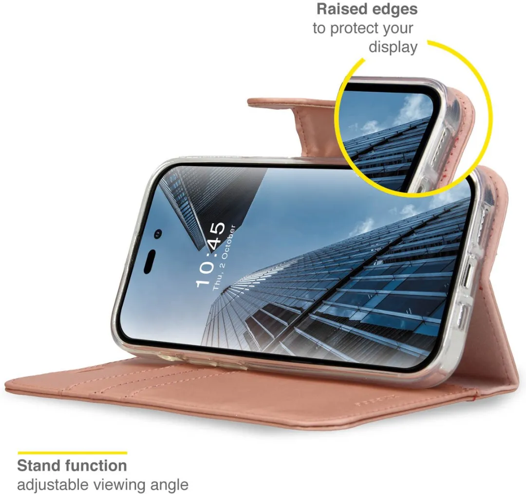 Accezz Hoesje iPhone 14 Pro Max Rosé Goud - 3 Pasjes