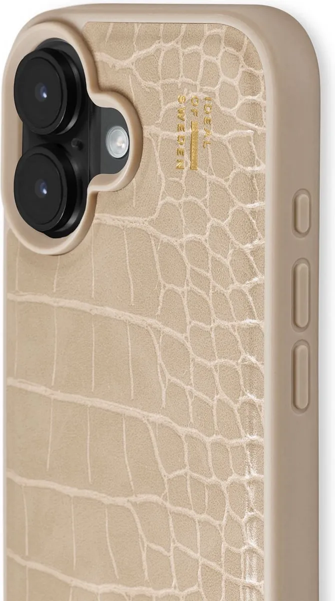 iDeal of Sweden iPhone 16 Vegan Leather Backcover - Warm Beige Croco - IDVLC-I2461-456