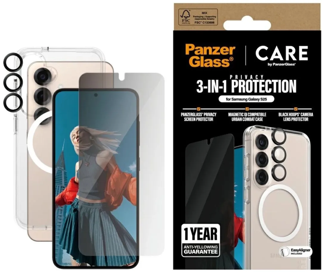 PanzerGlass Beschermset Galaxy S25 3-in-1 - Zwart