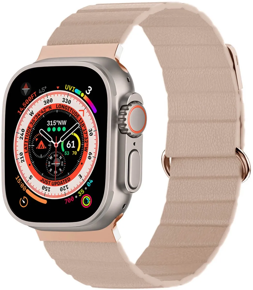 Imoshion Magnetisch Lederen Bandje Apple Watch 44-49mm
