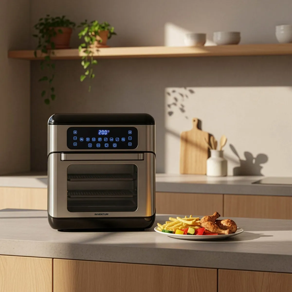 Inventum GF1200HLD Airfryer Oven 12L - 8 Programma's - 1500W - Zwart/Zilver