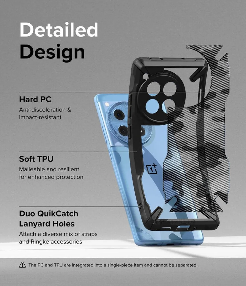 Ringke Fusion X Hoesje OnePlus 12R - Camo Zwart