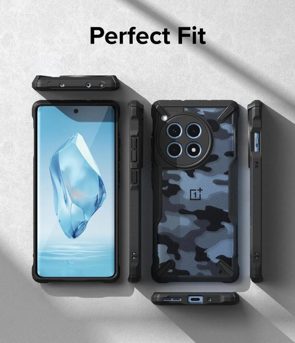 Ringke Fusion X Hoesje OnePlus 12R - Camo Zwart
