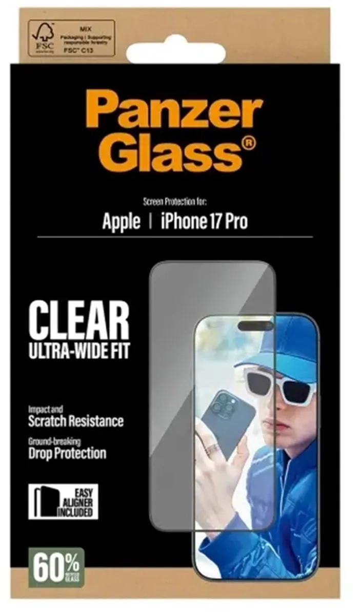 PanzerGlass Ultra-Wide Fit iPhone 17 Pro Schermbeschermer - Case Friendly
