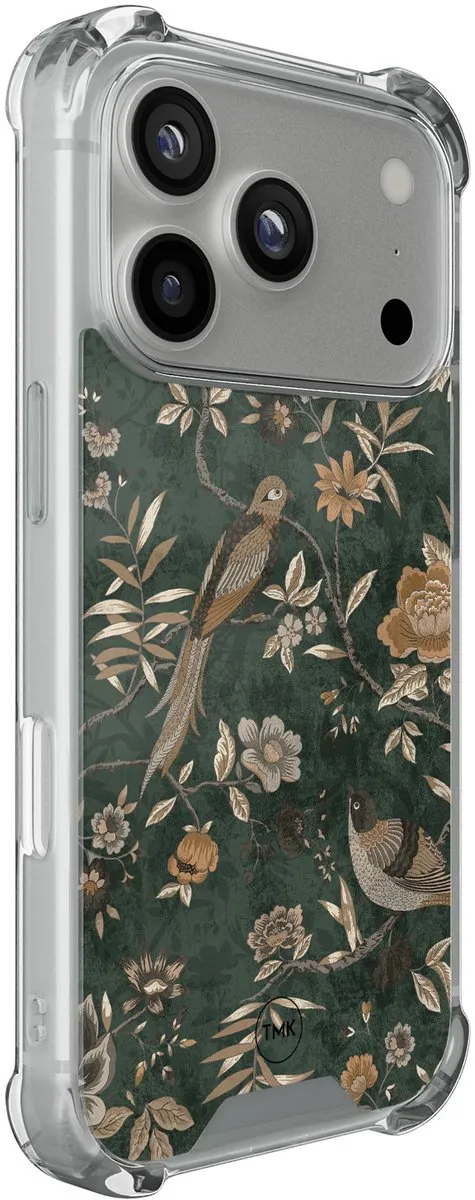 Casevibes iPhone 17 Pro Shockproof Hoesje A/i17P/S/016 - Khaki Golden Flowers