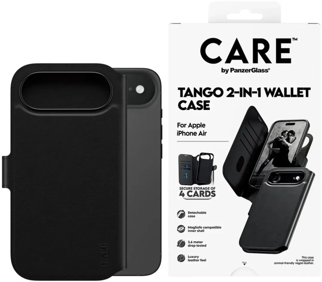 PanzerGlass Tango 2In1 Wallet Case - iPhone Air MagSafe - 1 Pasje - Zwart