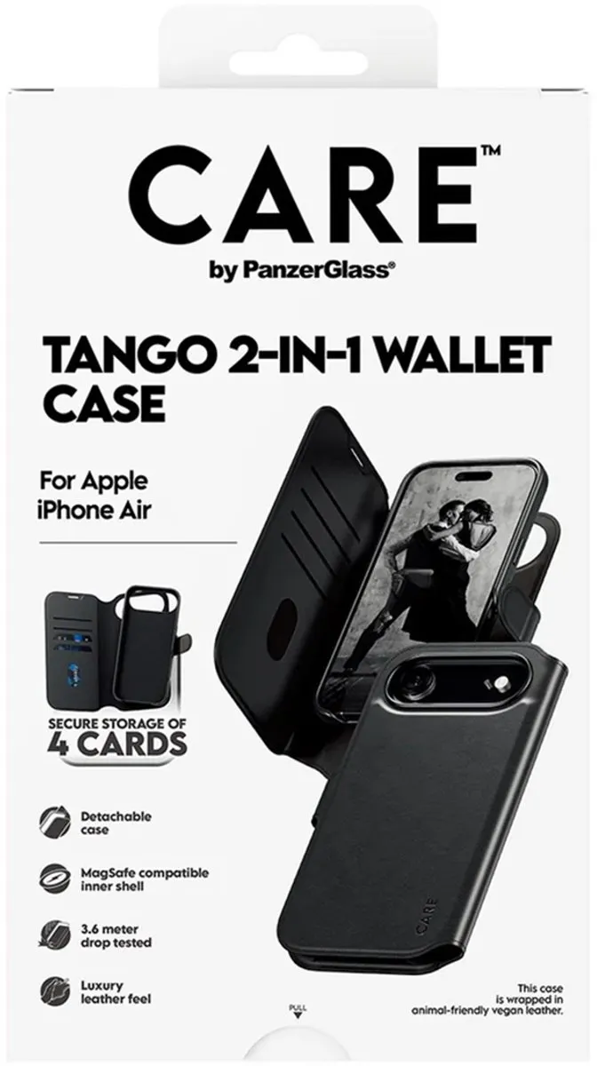 PanzerGlass Tango 2In1 Wallet Case - iPhone Air MagSafe - 1 Pasje - Zwart
