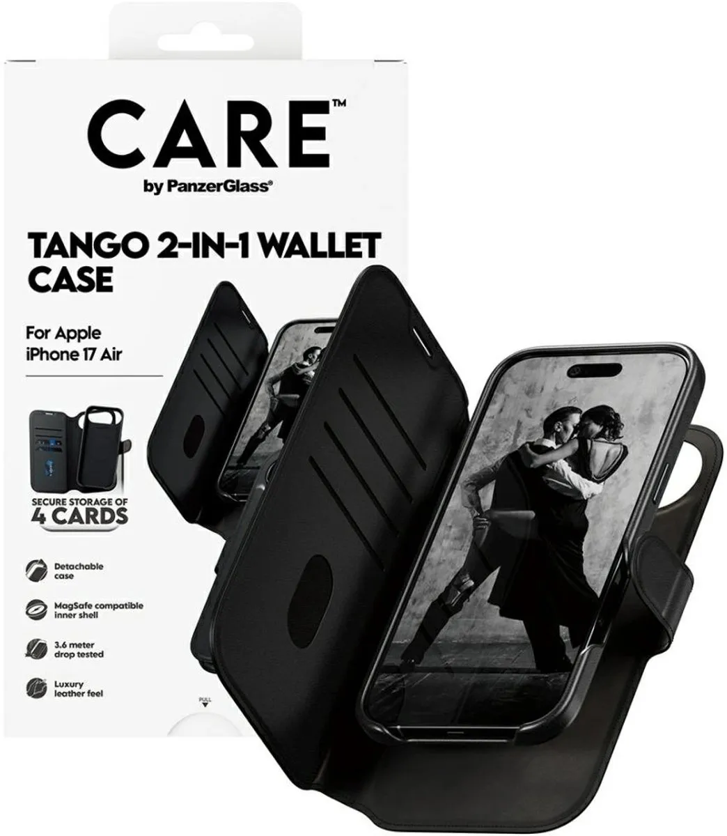 PanzerGlass Tango 2In1 Wallet Case - iPhone Air MagSafe - 1 Pasje - Zwart