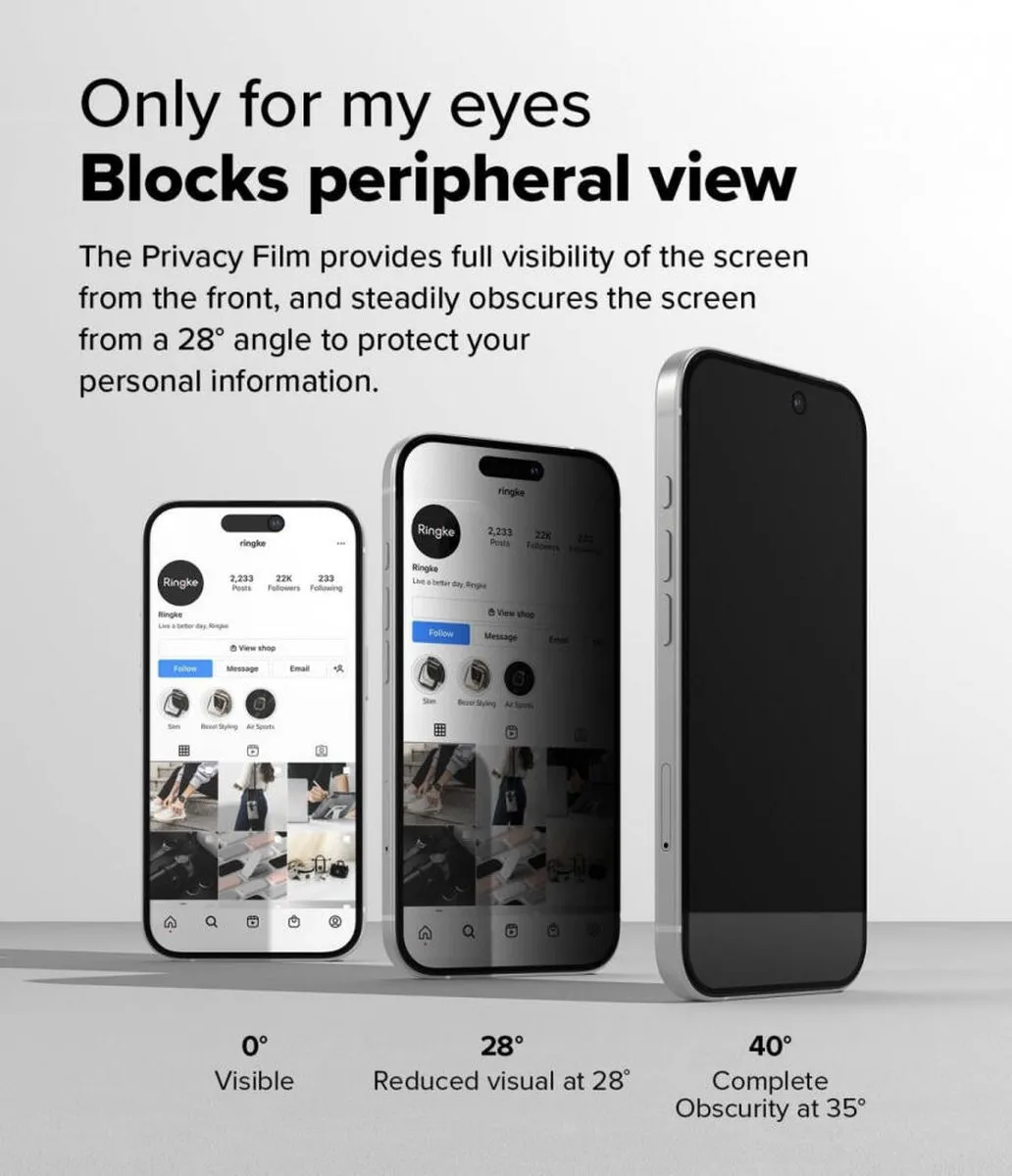 Ringke Easy Slide Privacy iPhone 16/15 Screen Protector - 2 Stuks