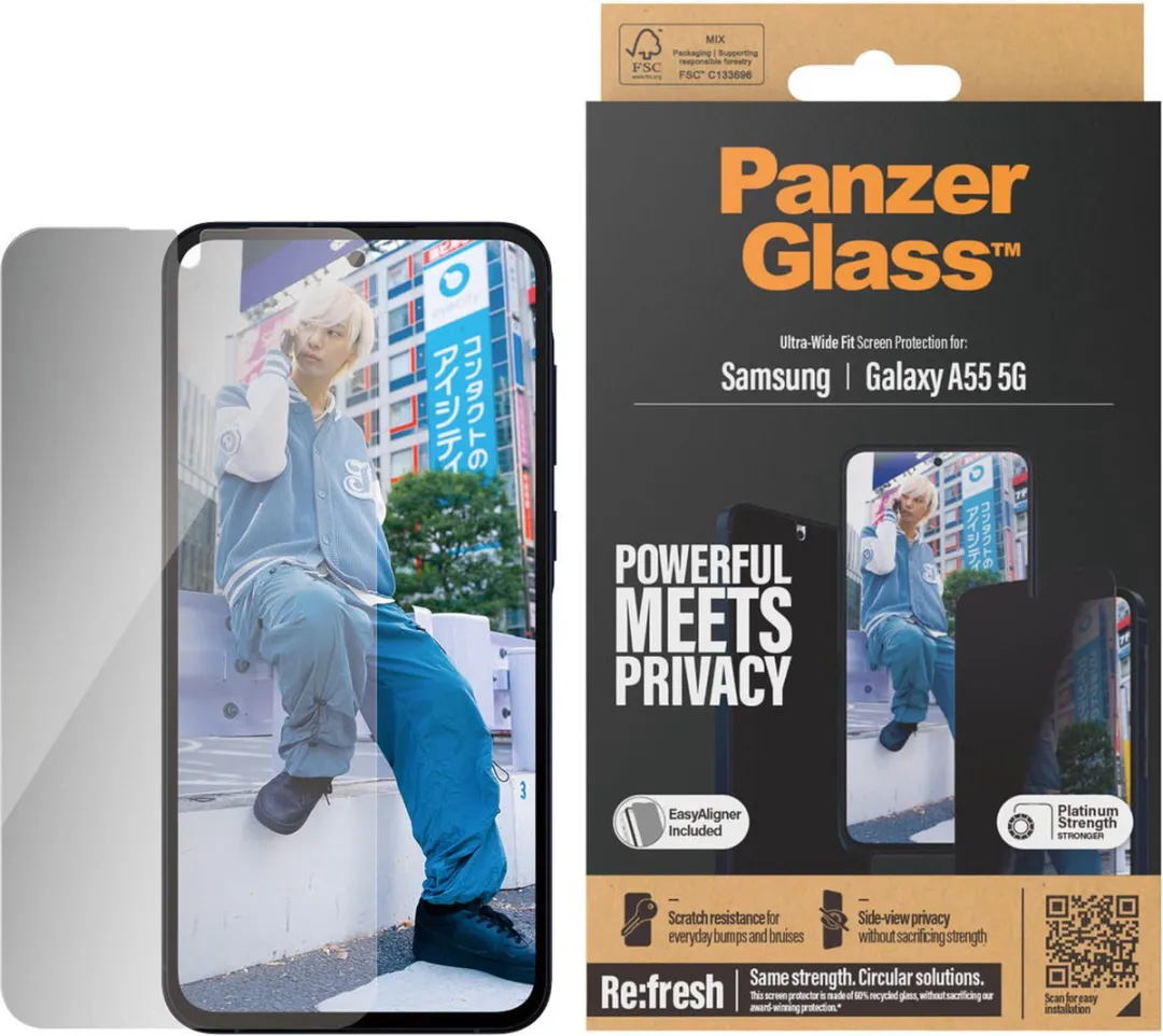 PanzerGlass Ultra-Wide Fit Screenprotector Samsung Galaxy A55 - Privacy C