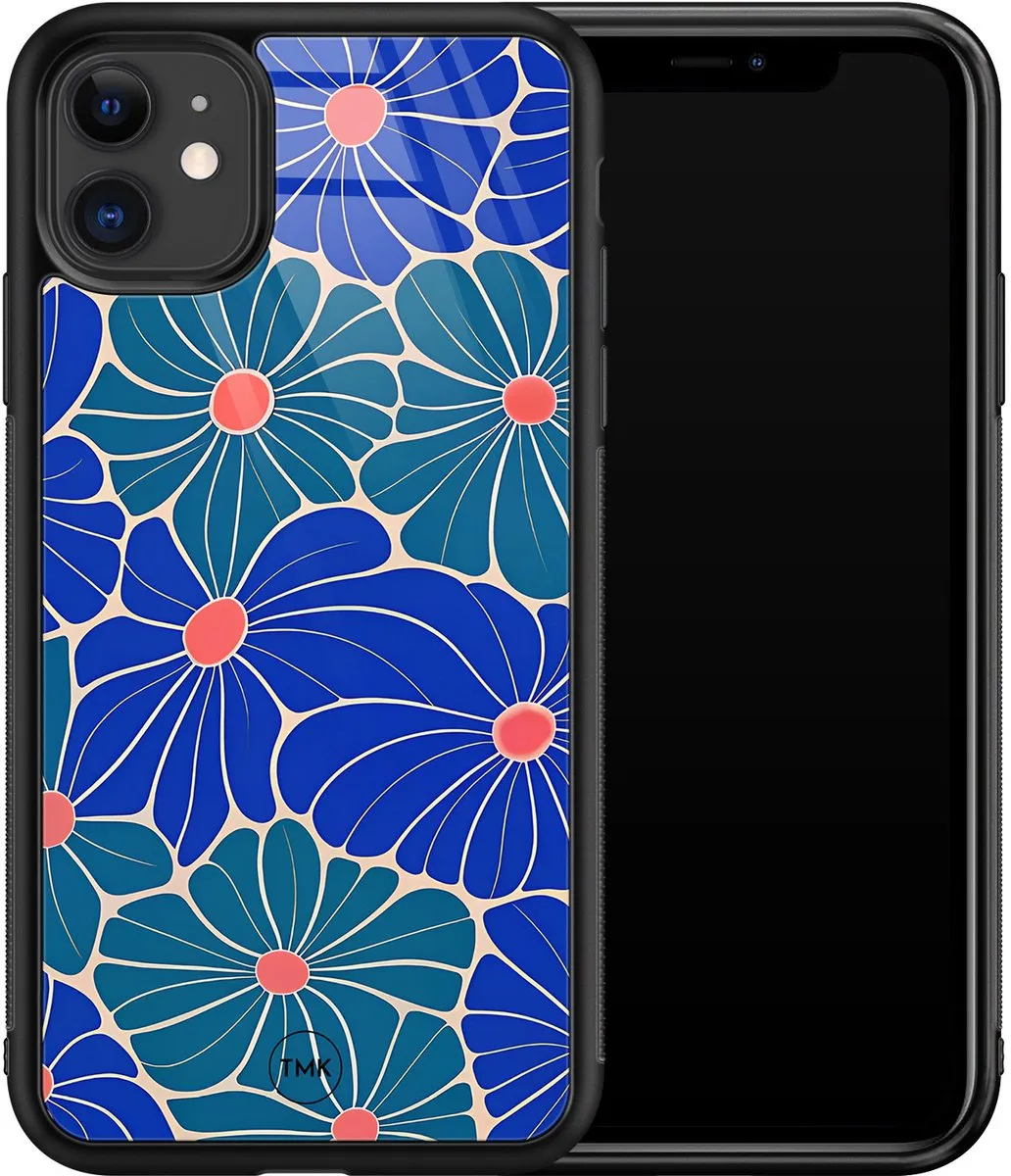 Casevibes iPhone 11 Hoesje - Indigo Bloemen Blauw