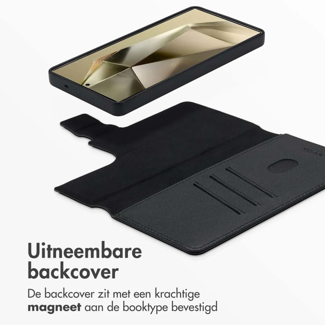 Accezz Leather Bookcase 2-in-1 Hoesje - Samsung Galaxy S25 Ultra - 3 Pasjes - Zwart
