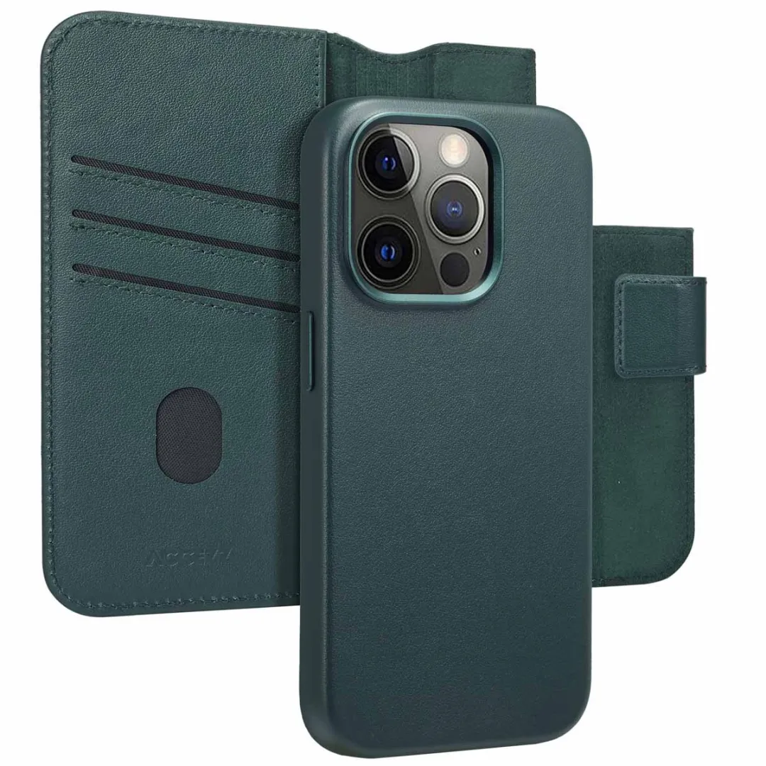 Accezz Hoesje iPhone 15 Pro 3 Pasjes - MagSafe - Donkergroen