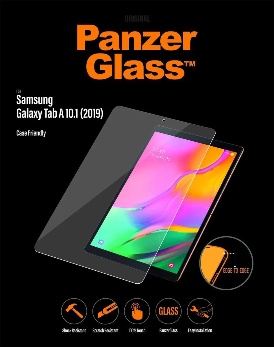 PanzerGlass PZ-7199 Screenprotector - Samsung Galaxy Tab A 10.1 (2019) - Zwart - afbeelding 6 van 6