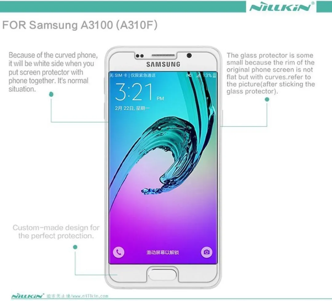 Nillkin Tempered Glass Screenprotector Samsung Galaxy A3 (2016) - 9H Nano - afbeelding 3 van 6
