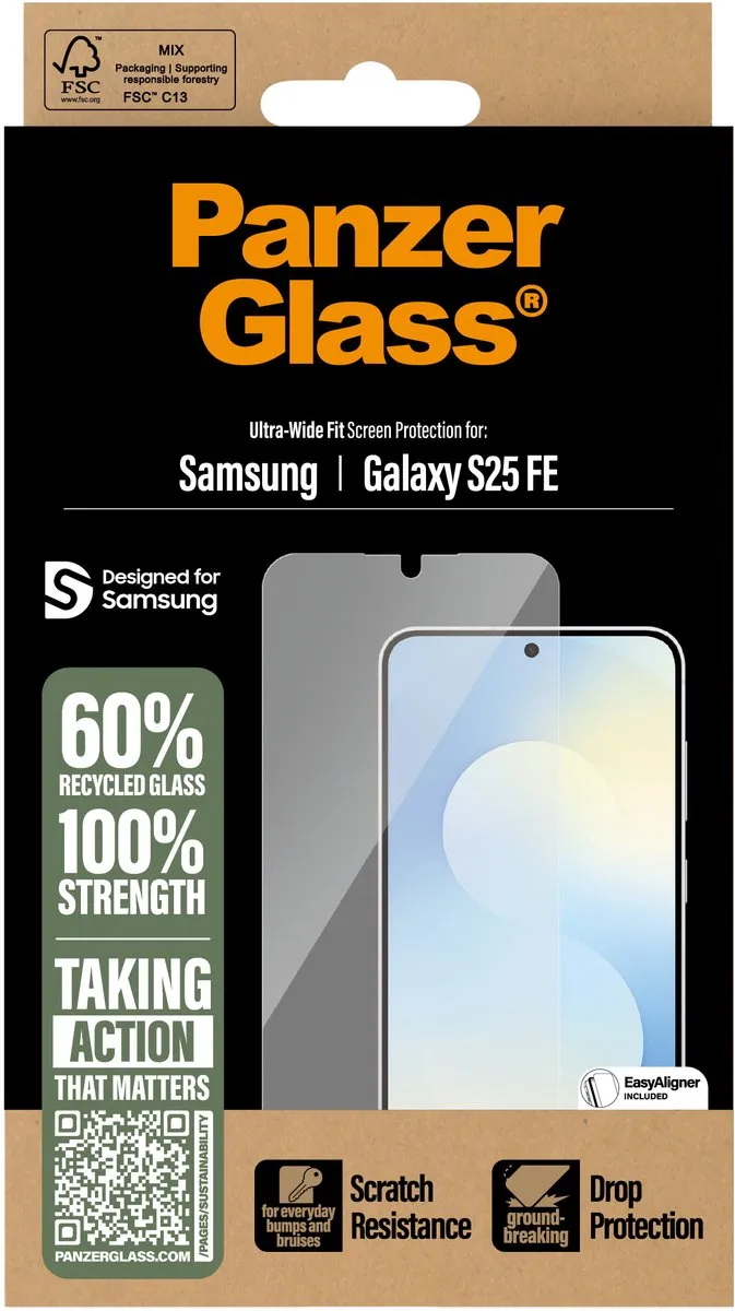PanzerGlass Ultra Wide Fit Screenprotector PG99921 - Samsung Galaxy S25 FE