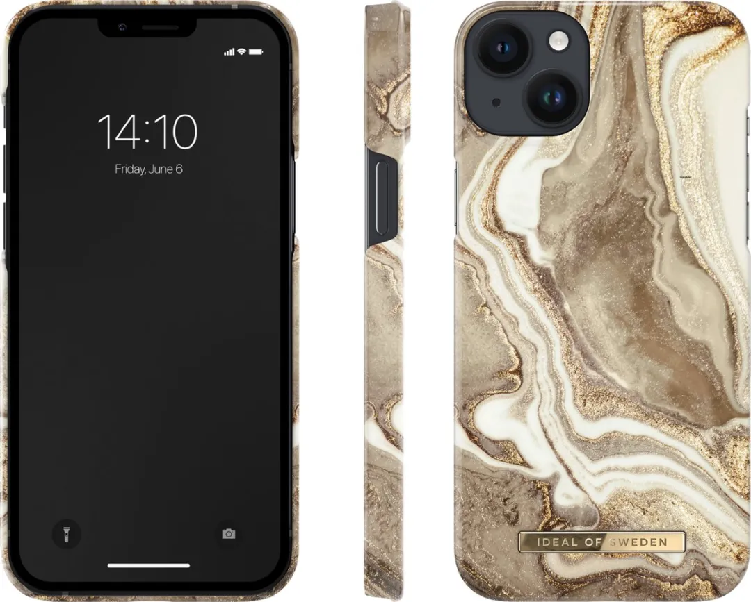 iDeal of Sweden iPhone 14 Plus Hoesje - Golden Sand Marble