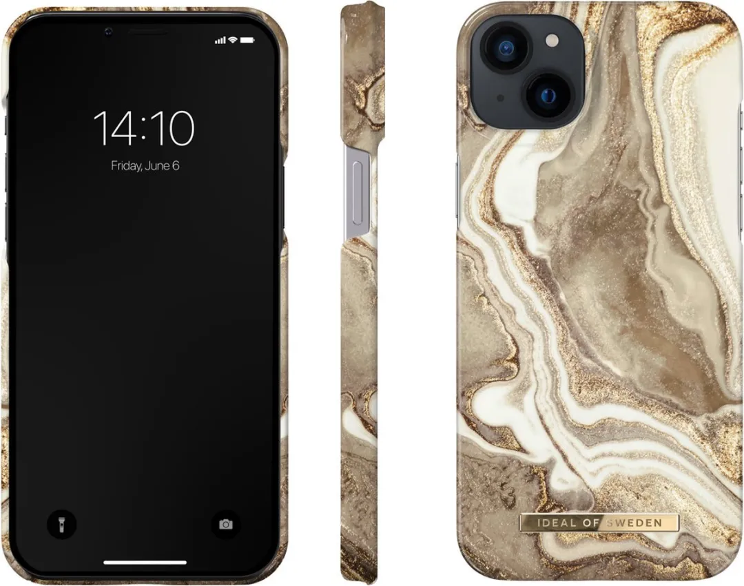 iDeal of Sweden iPhone 14 Plus Hoesje - Golden Sand Marble