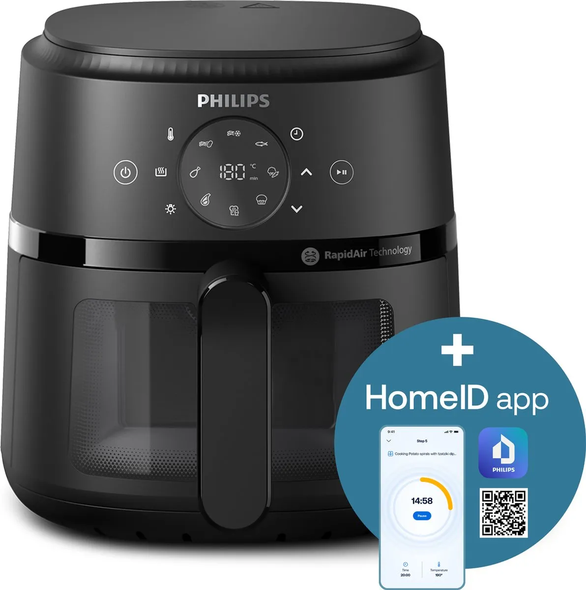 Philips 2000 Series Airfryer NA210/00 - 3.2L - 1300W - Zwart