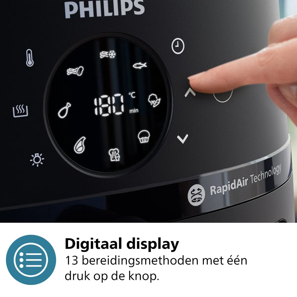 Philips 2000 Series Airfryer NA210/00 - 3.2L - 1300W - Zwart