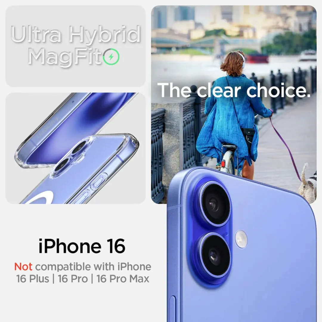 Spigen Ultra Hybrid MagFit ACS08205 Hoesje - iPhone 16 - Transparant Wit