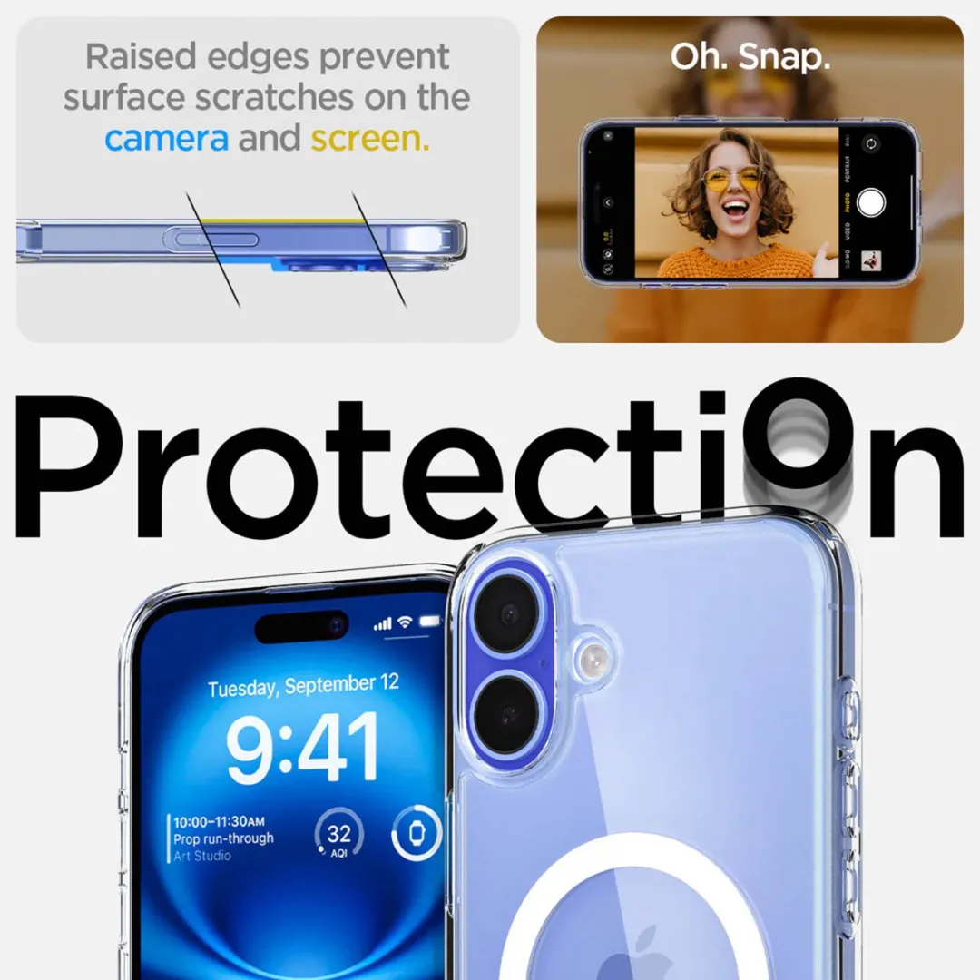 Spigen Ultra Hybrid MagFit ACS08205 Hoesje - iPhone 16 - Transparant Wit