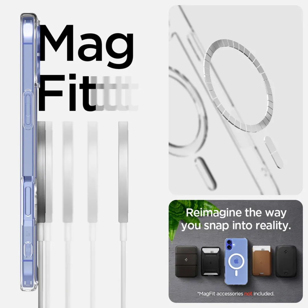 Spigen Ultra Hybrid MagFit ACS08205 Hoesje - iPhone 16 - Transparant Wit