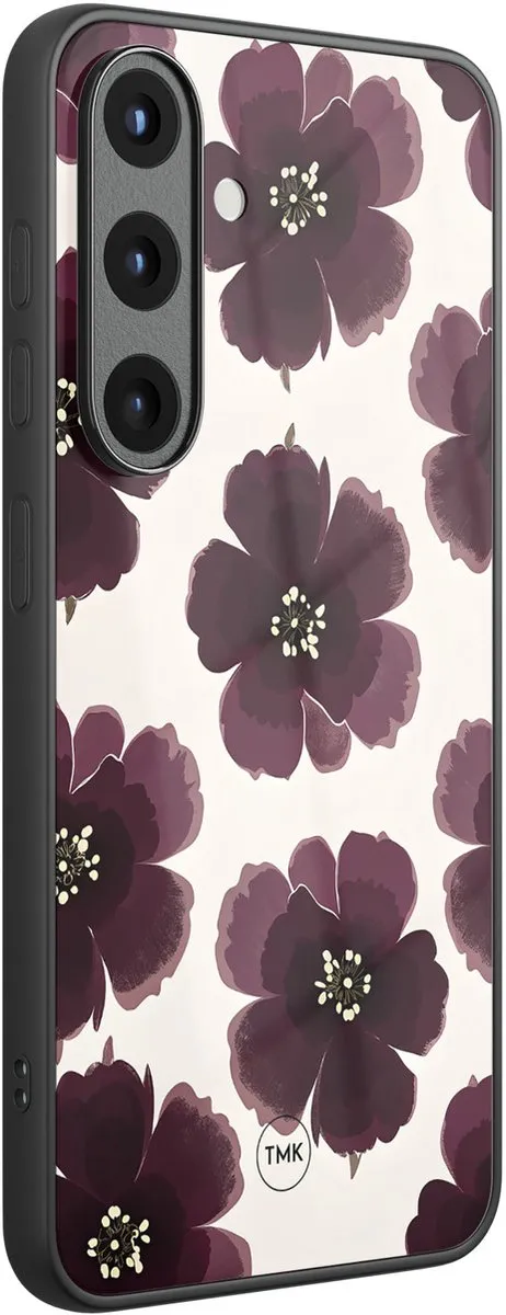 Casevibes Samsung Galaxy S25 Hoesje - Paars - Burgundy Flowers