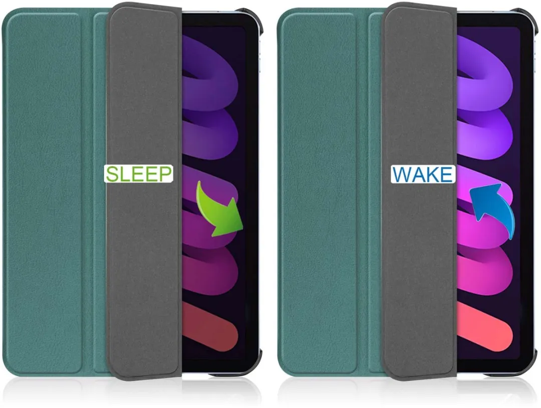 Imoshion SH00046350 Tablethoes - Apple iPad Mini 6/7 - Trifold Bookcase - Donkergroen