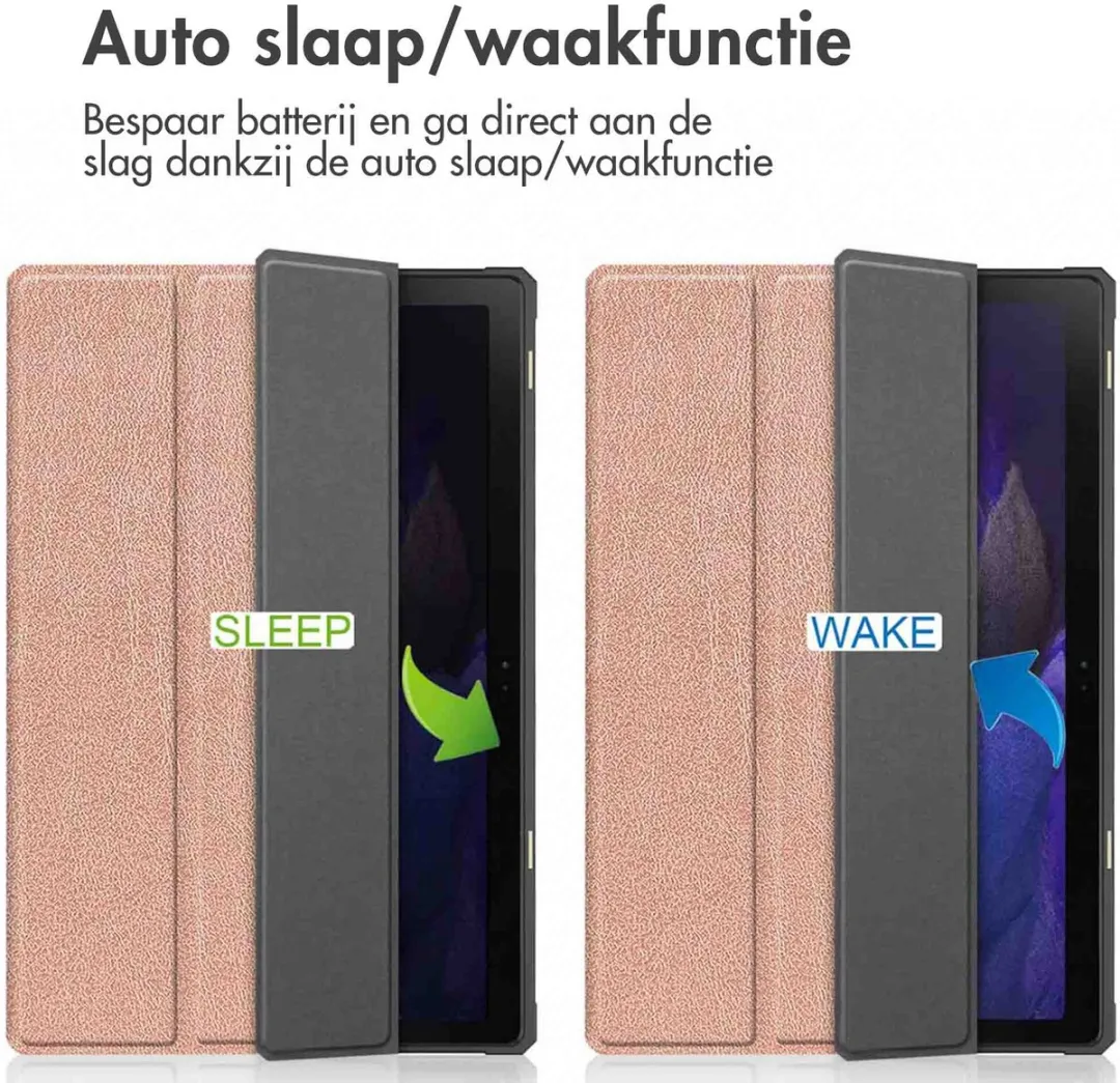 imoshiion Tablethoes Samsung Galaxy Tab A8 2021/2022 - Trifold Bookcase - Rosé goud