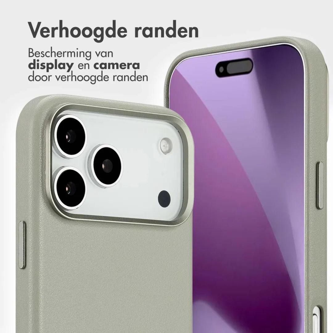 Accezz Hoesje iPhone 17 Pro Max Leather Bookcase 2-in-1 - Grijs