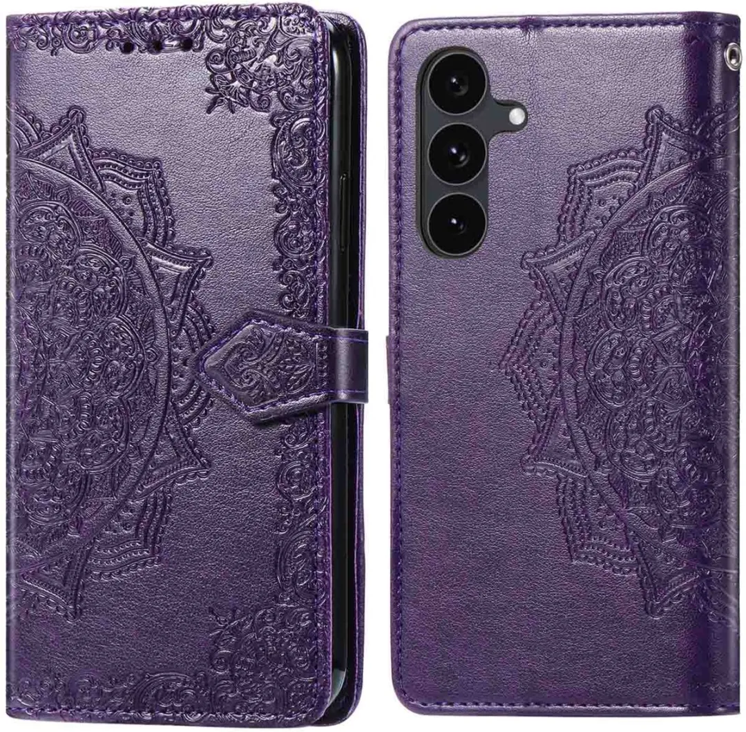 Imoshion Hoesje Samsung Galaxy S25 FE - Mandala Bookcase - 3 Pasjes - Paars