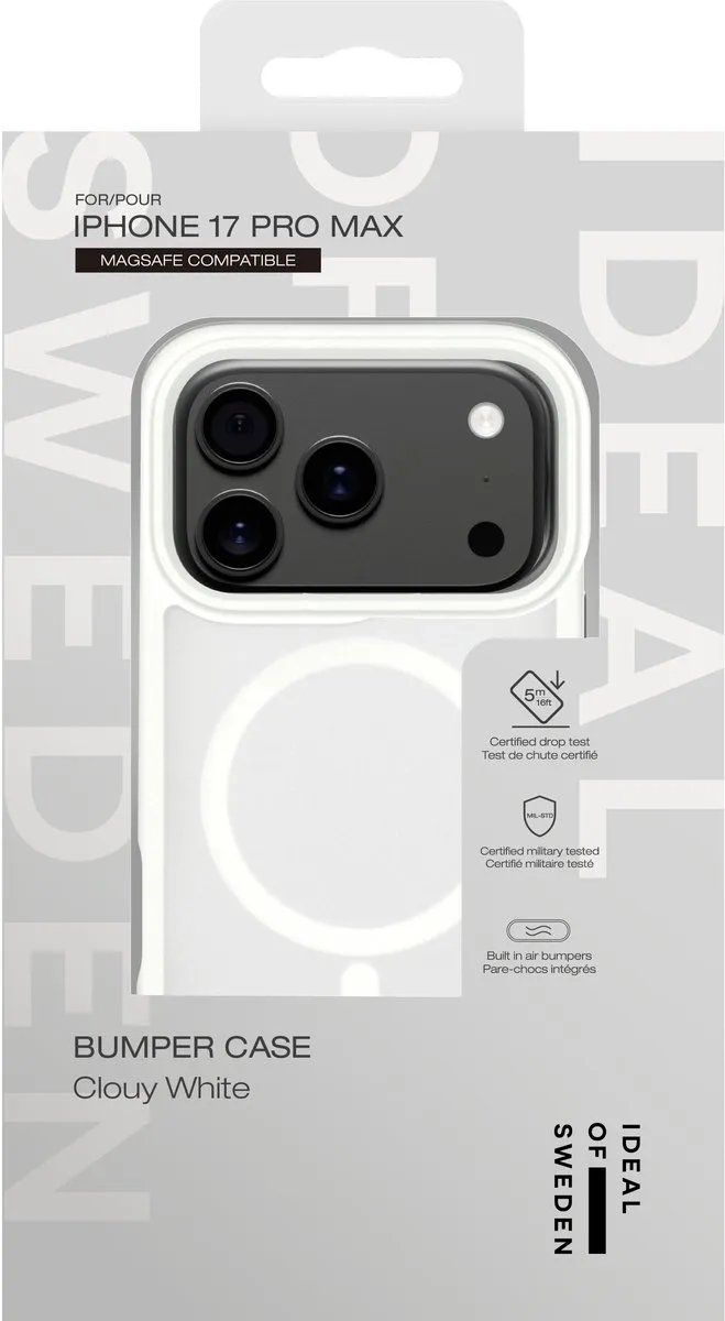 iDeal of Sweden Bumper Case iPhone 17 Pro Max - Cloudy White - IDBPCMS-I2567P-517